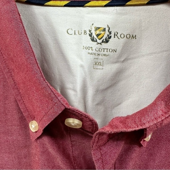 Men's Club Room Maroon Red Button Down Casual Dress Shirt, XXL - Picture 6 of 6